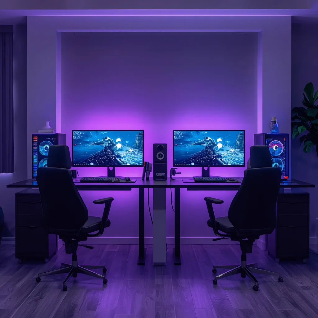 Two facing rows of desktop stations down a centre aisle in the great hall
